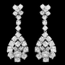 14K White Gold and 2.92ct Diamond Earrings