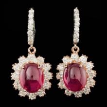 14k Gold 12.71ct Ruby 2.97ct Diamond Earrings