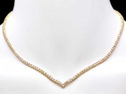 18K Yellow Gold 8.38ct Diamond Necklace