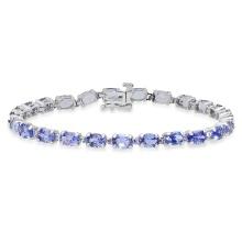 14K White Gold Setting with 10.5ct Tanzanite Bracelet