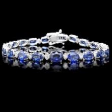 14K Gold 14.33ct Sapphire 0.73ct Diamond Bracelet