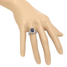 14K White Gold 3.80ct Sapphire and 0.57ct Diamond Ring
