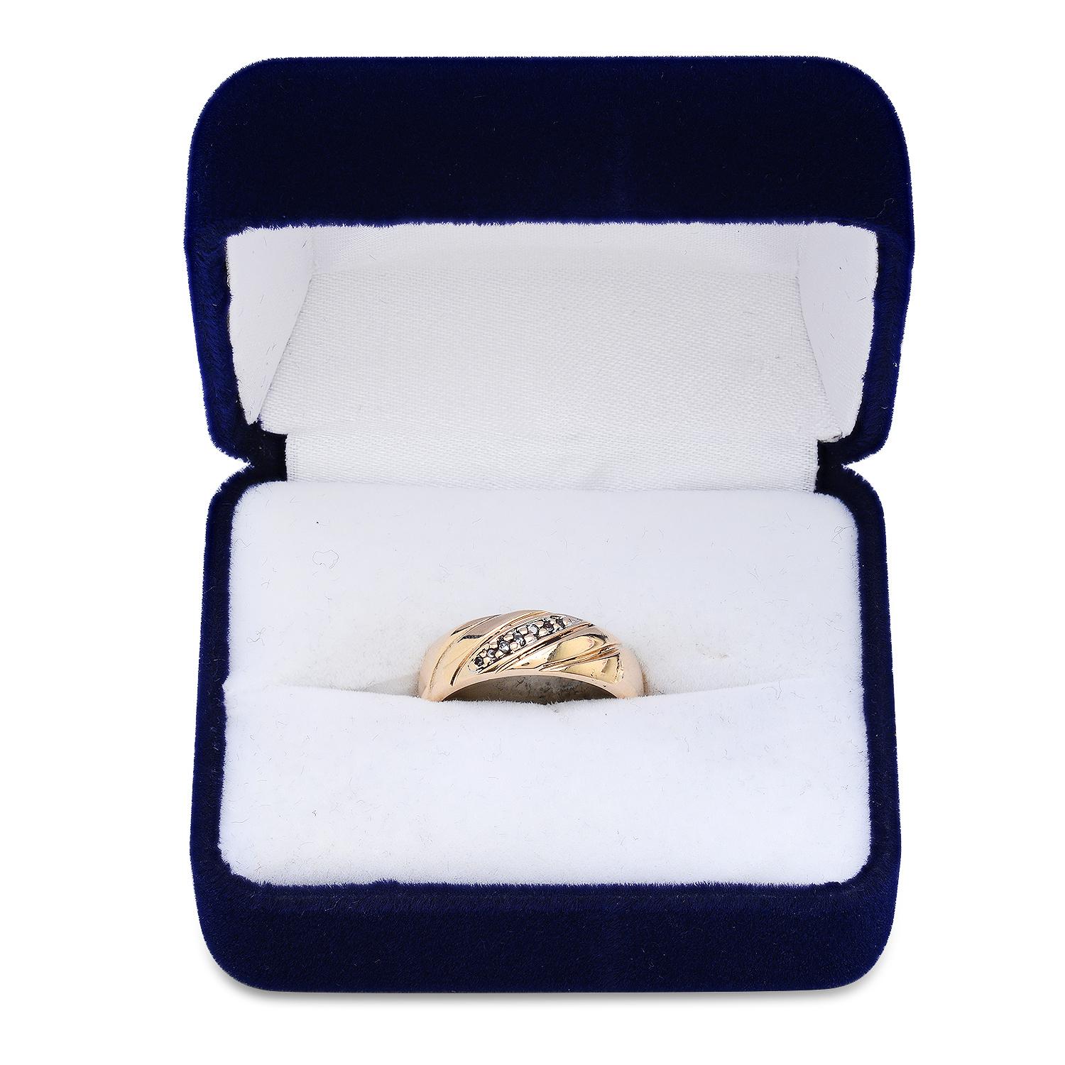 14K Yellow Gold Band with Approx. 0.012ct Diamond Ring