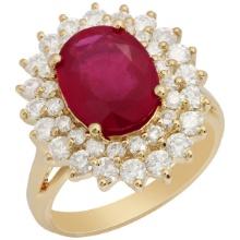 14k Yellow Gold 3.77ct Ruby 1.56ct Diamond Ring