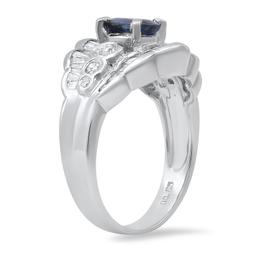 Platinum Setting with 0.80ct Sapphire and 0.85ct Diamond Ladies Ring