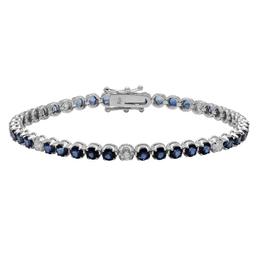 14k White Gold 5.85ct Sapphire 0.87ct Diamond Bracelet