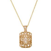 14K Yellow Gold Setting with 0.40ct Diamond Pendant