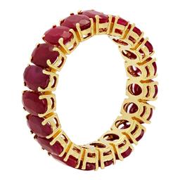 14k Yellow Gold 10.47ct Ruby Eternity Band Ring