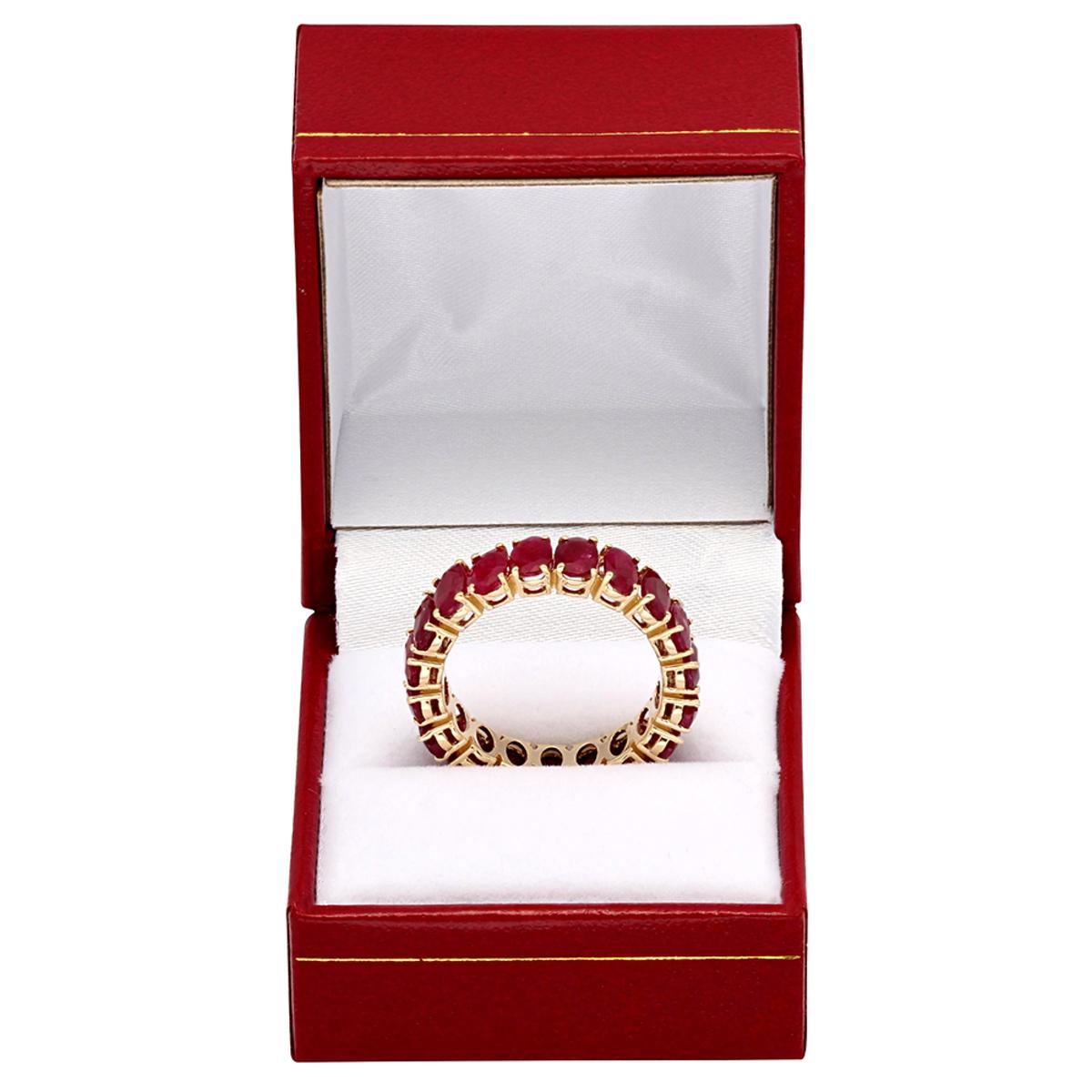 14k Yellow Gold 10.47ct Ruby Eternity Band Ring