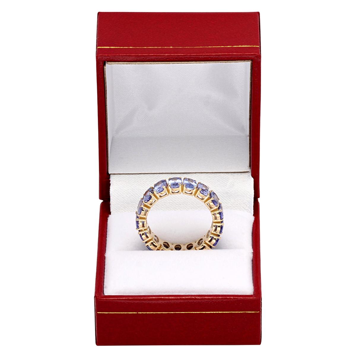 14k Yellow Gold 7.38ct Tanzanite Eternity Band Ring