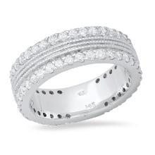 14K White Gold Setting with 1.65ct Diamond Ladies Band