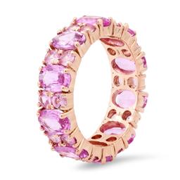 14K Rose Gold setting with 5.43ct Pink Sapphire Band