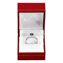 14k White Gold 1.00ct Sapphire 0.78ct Diamond Ring