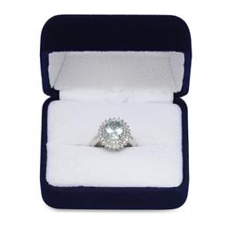 Platinum Setting with 2.66ct Aquamarine and 0.62ct Diamond Ladies Ring