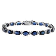 14k White Gold 16.85ct Sapphire 0.60ct Diamond Bracelet