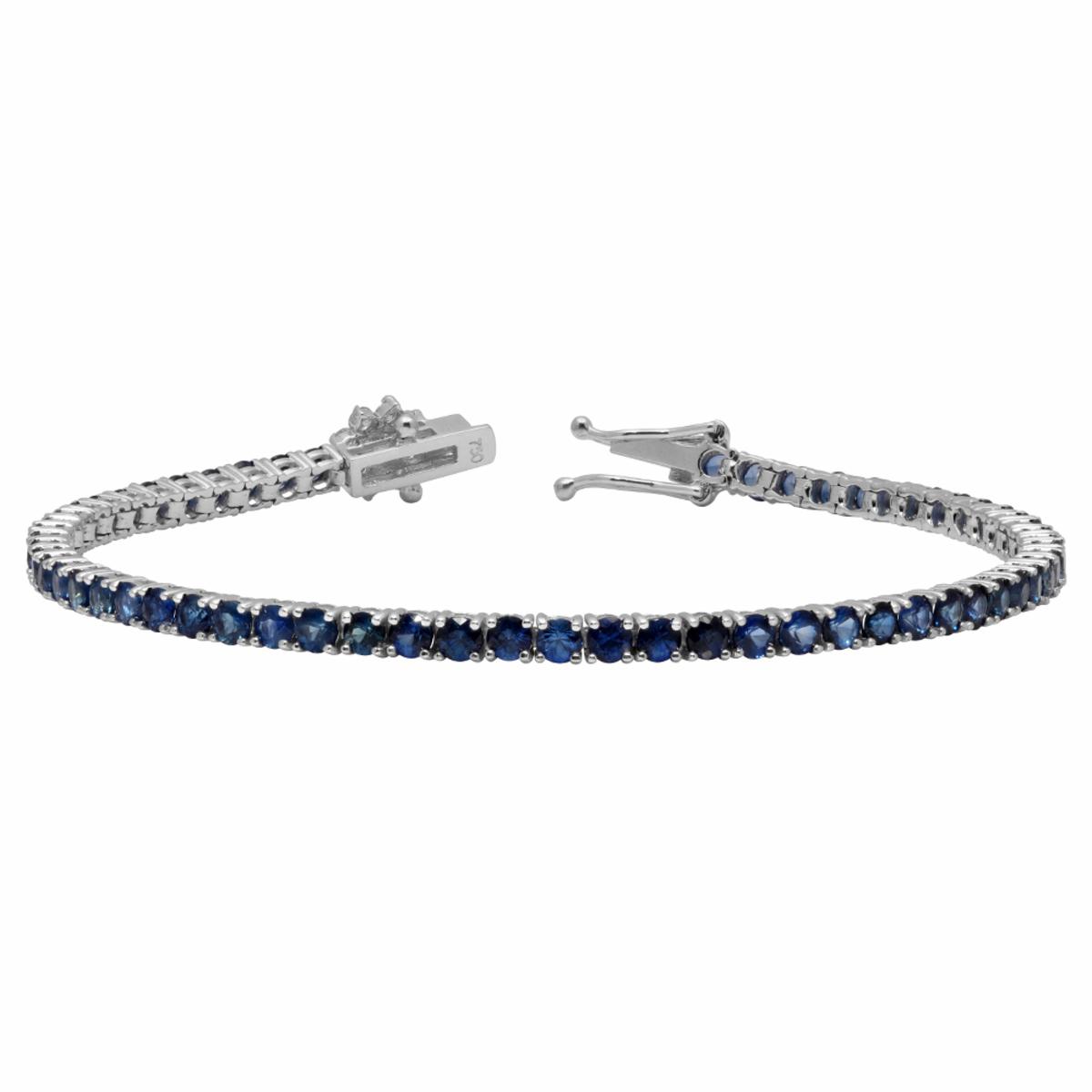 14k White Gold 5.12ct Sapphire 0.45ct Diamond Bracelet