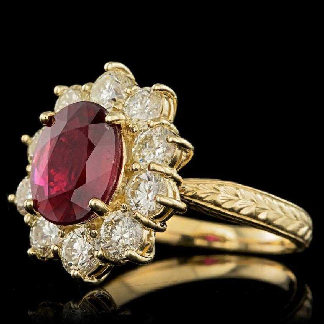 14K Yellow Gold 2.69ct Ruby and 2.08ct Diamond Ring