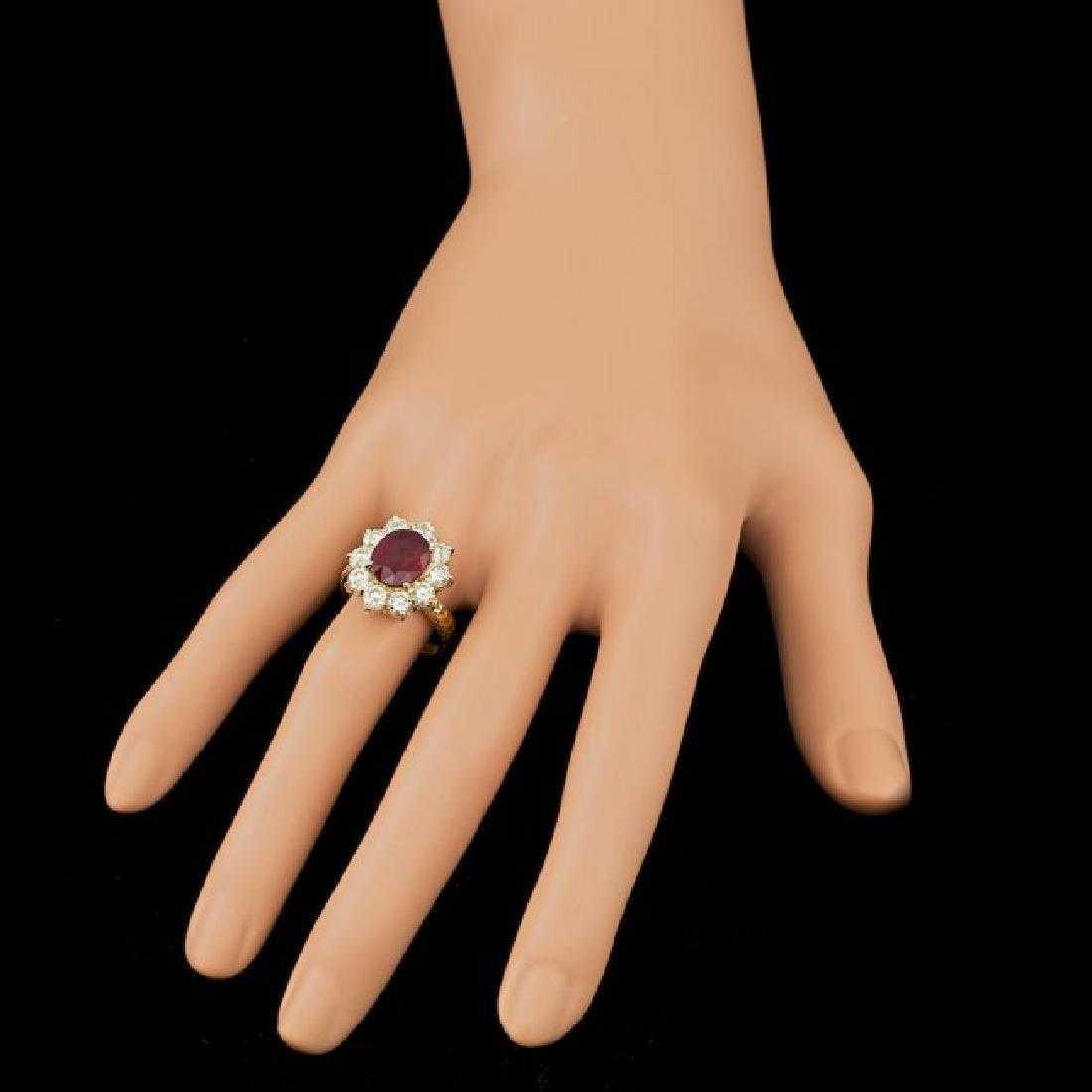 14K Yellow Gold 2.69ct Ruby and 2.08ct Diamond Ring