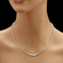 14K White Gold and 5.61ct Diamond Necklace