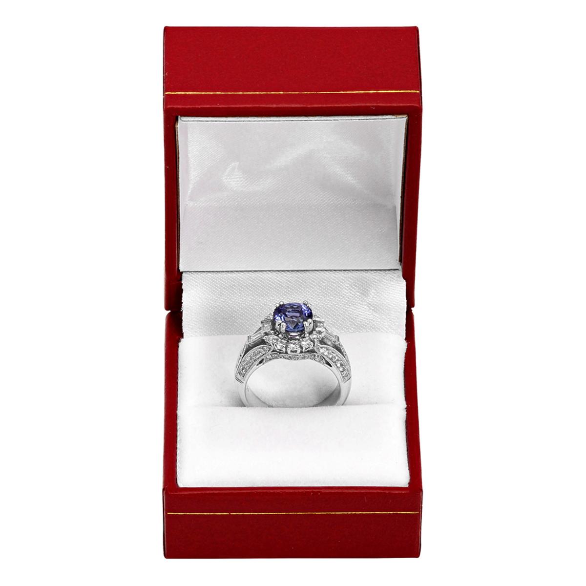 14k White Gold 1.80ct Tanzanite 0.95ct Diamond Ring