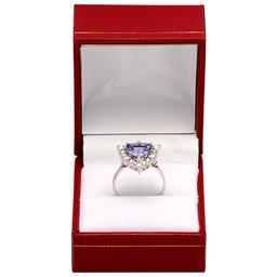 14k White Gold 2.70ct Tanzanite 0.67ct Diamond Ring