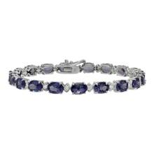 14k White Gold 14.71ct Tanzanite 0.81ct Diamond Bracelet