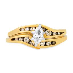 14K Yellow Gold Setting with 0.25ct Center and 0.43tcw Diamond Ladies Ring