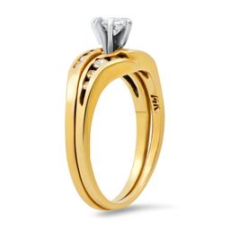14K Yellow Gold Setting with 0.25ct Center and 0.43tcw Diamond Ladies Ring
