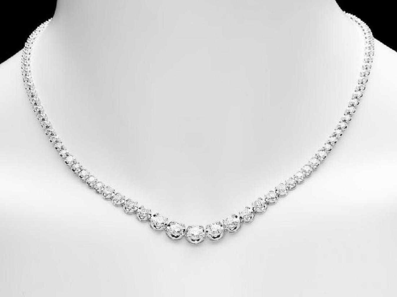 18K White Gold and 10.18ct Diamond Necklace