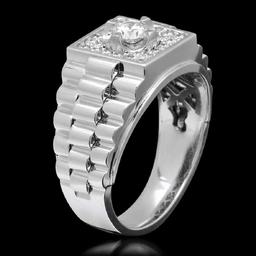 14K White Gold 1.33ct Diamond Mens Ring