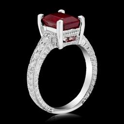 14k White Gold 5.90ct Ruby 0.32ct Diamond Ring