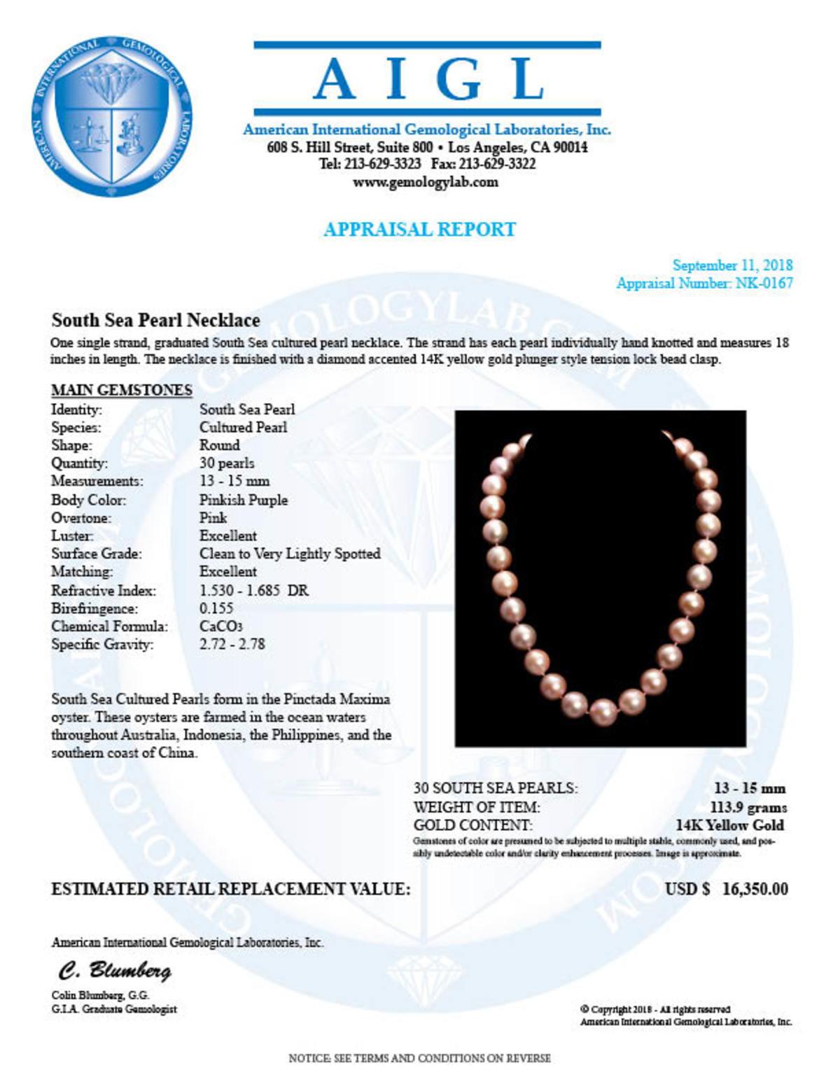 13-15mm South Sea Cultured Pearl Necklace