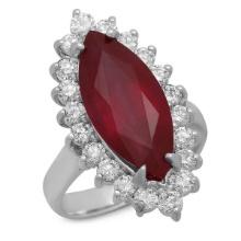 14K White Gold 8.31ct Ruby and 1.47ct Diamond Ring