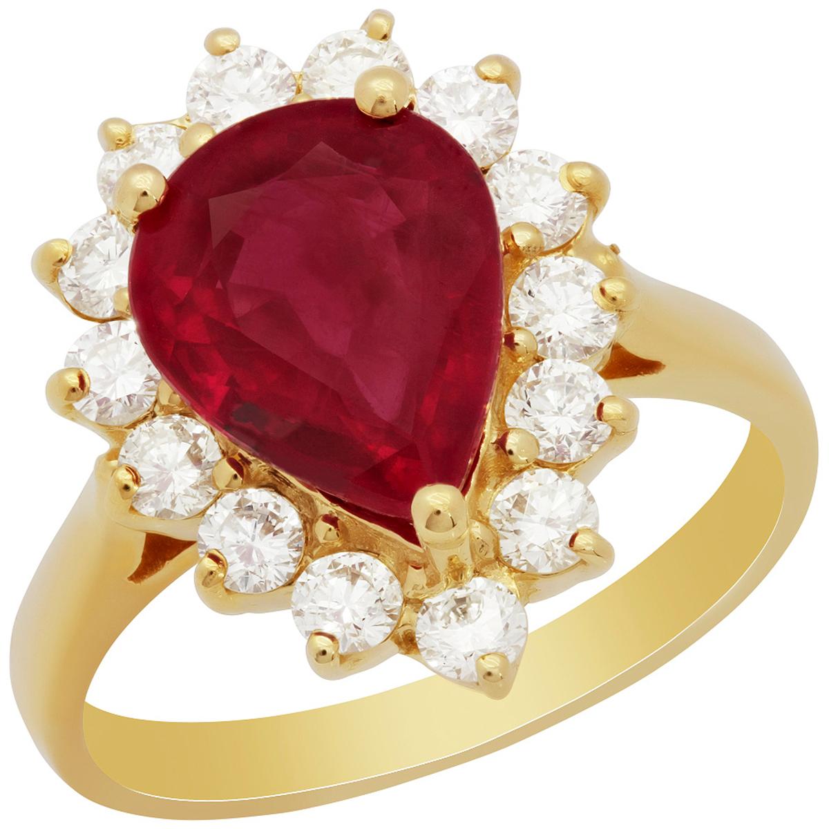 14k Yellow Gold 3.59ct Ruby 0.79ct Diamond Ring