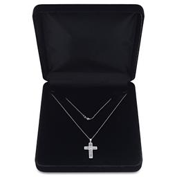 18K White Gold Setting with 0.73ct Diamond Cross Pendant