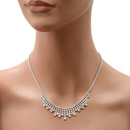 14K White Gold Setting with 7.28ct Diamond Necklace