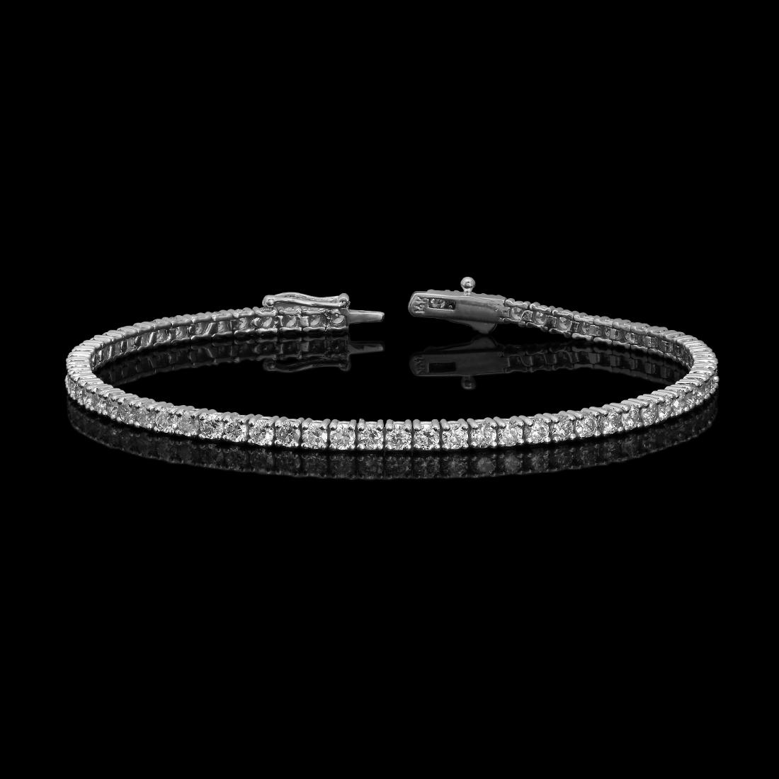 14k White Gold 4.08ct Diamond Bracelet