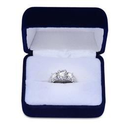 14K White Gold Setting with 1.75ct Center Diamond and 3.75tcw Diamond Ring