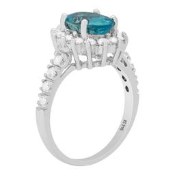 14k White Gold 2.02ct Aquamarine 0.80ct Diamond Ring