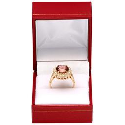 14k Yellow Gold 3.56ct Tourmaline 0.81ct Diamond Ring