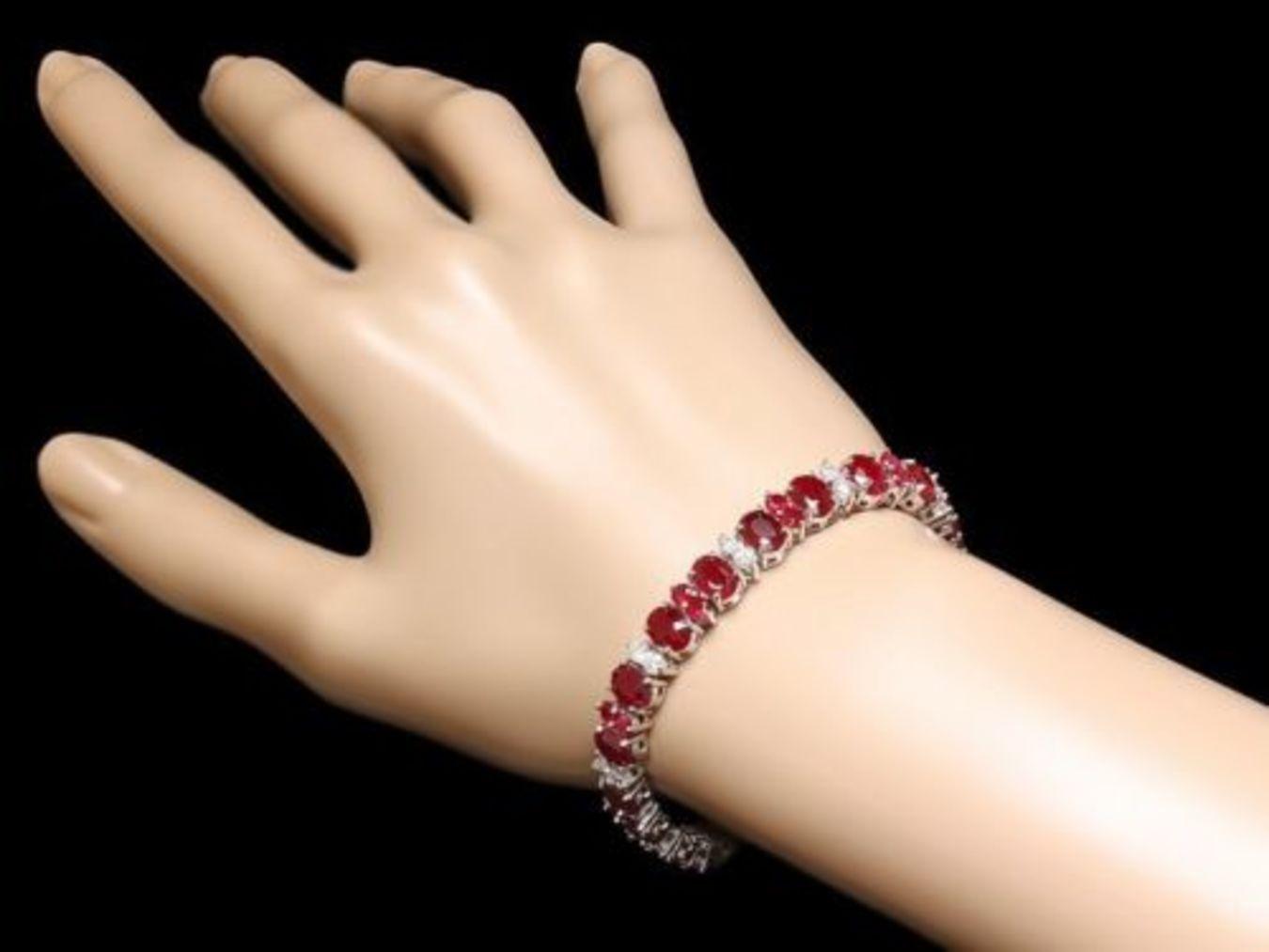 14K Gold 27.83ct Ruby 2.38ct Diamond Bracelet