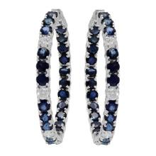 14k White Gold 8.53ct Sapphire 0.92ct Diamond Earrings