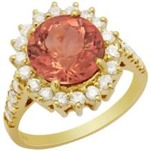 14k Yellow Gold 3.56ct Tourmaline 0.81ct Diamond Ring