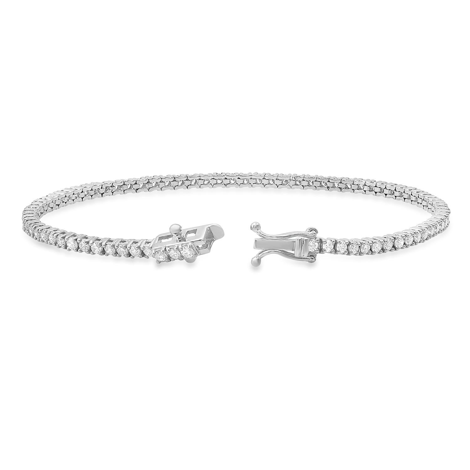 14K White Gold Setting with 2.55ct Diamond Tennis Bracelet