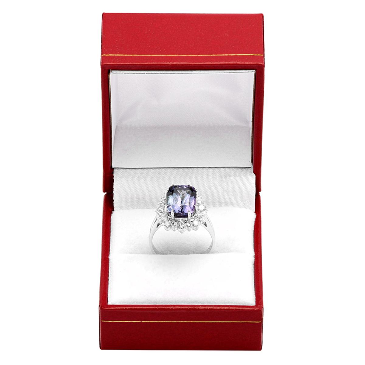 14K Gold 3.96ct Tanzanite and 0.89ct Diamond Ring