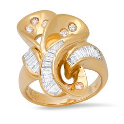 18K Yellow Gold Setting with 1.45ct Diamond Ladies Ring
