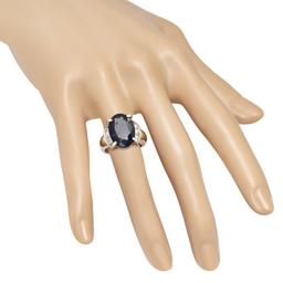 Platinum Setting with 14.3ct Sapphire and 0.56ct Diamond Ladies Ring