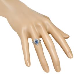 Platinum Setting with 2.18ct Sapphire and 0.45ct Diamond Ladies Ring