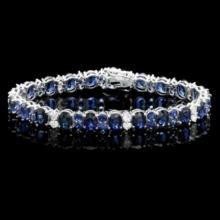 14K Gold 23.14ct Sapphire 1.68ct Diamond Bracelet