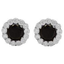 14k White Gold 2.65ct & 1.78ct Diamond Earrings